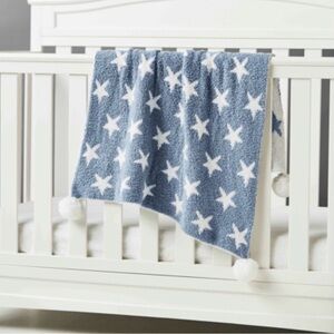 Mud Pie Chenille Star Baby Pom Blanket